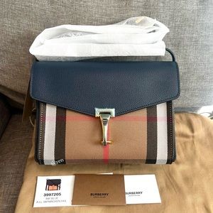 Burberry Blue and Tan Crossbody Bag